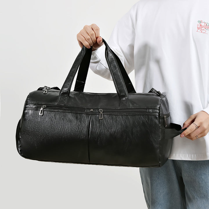 Premium Faux-Leder Übernachtung Duffel Tasche Karnz