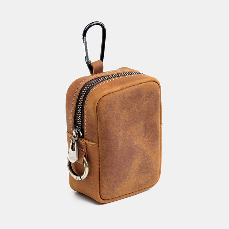 Leder Reißverschluss Schlüsselanhänger Tasche