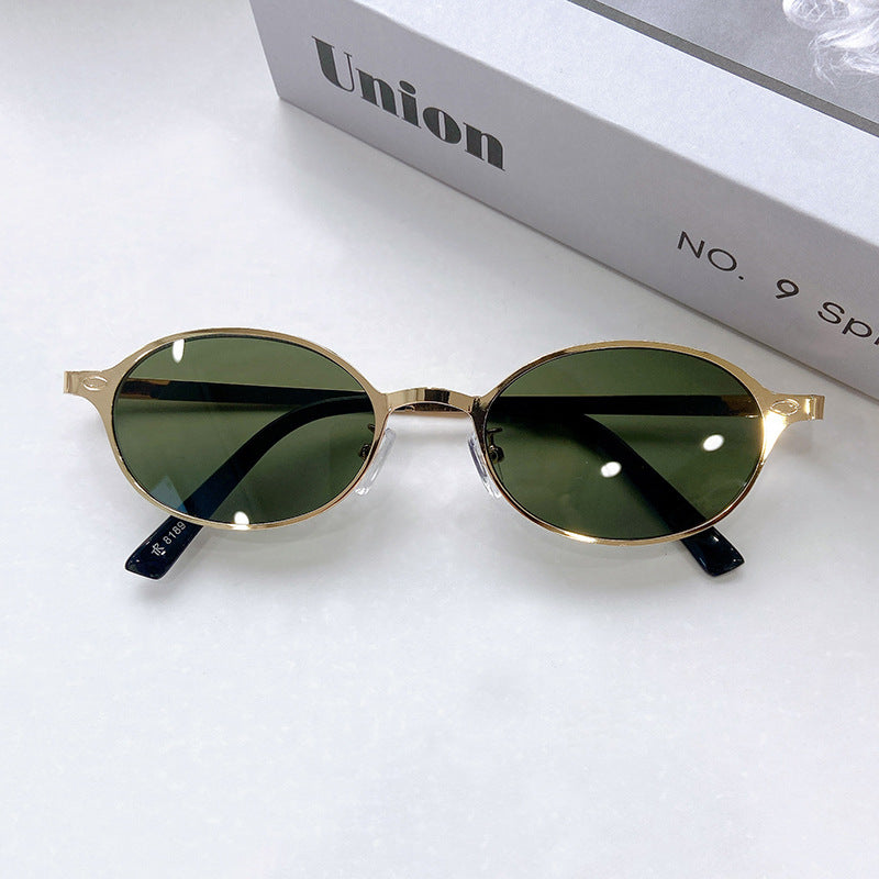 Modische Runde Sonnenbrille mit Elegantem Goldenen Rahmen Karnz