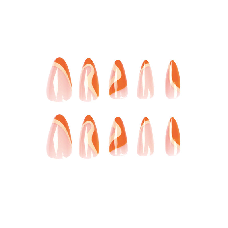 Kunstvolle Stiletto-Press-On Nägel Karnz