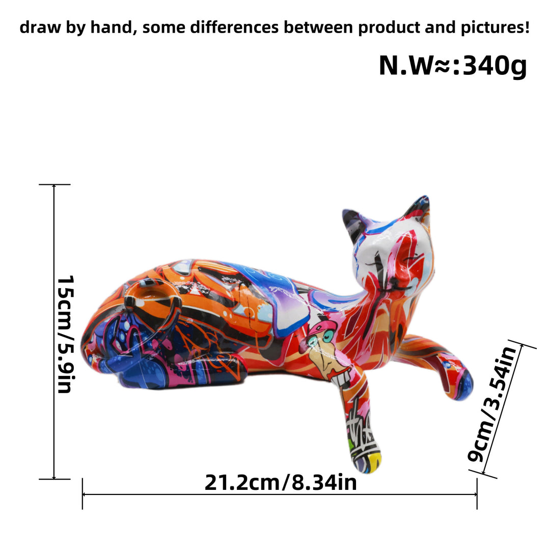 Bunte Katzen Skulptur Karnz