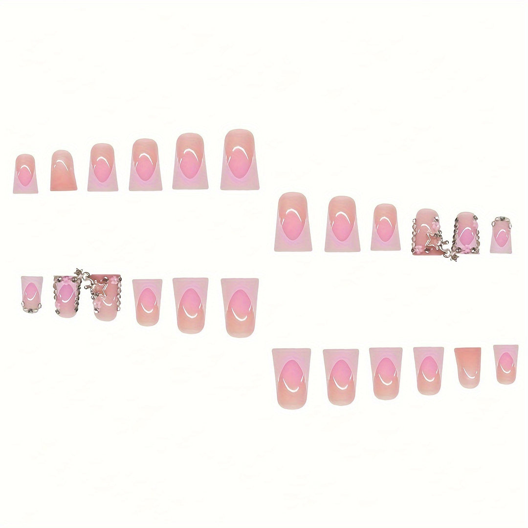 Glamouröse 3D Press-On Nagelset mit Sterneffekten Karnz