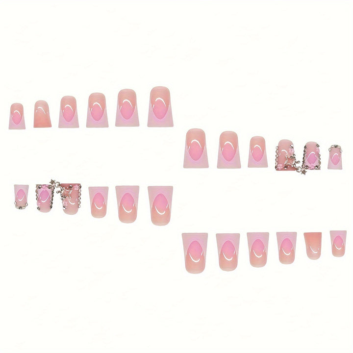 Glamouröse 3D Press-On Nagelset mit Sterneffekten Karnz
