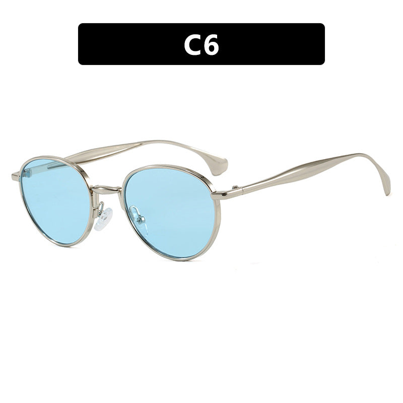 Damen runde Sonnenbrille mit elegantem Metallrahmen und UV-Schutz Karnz