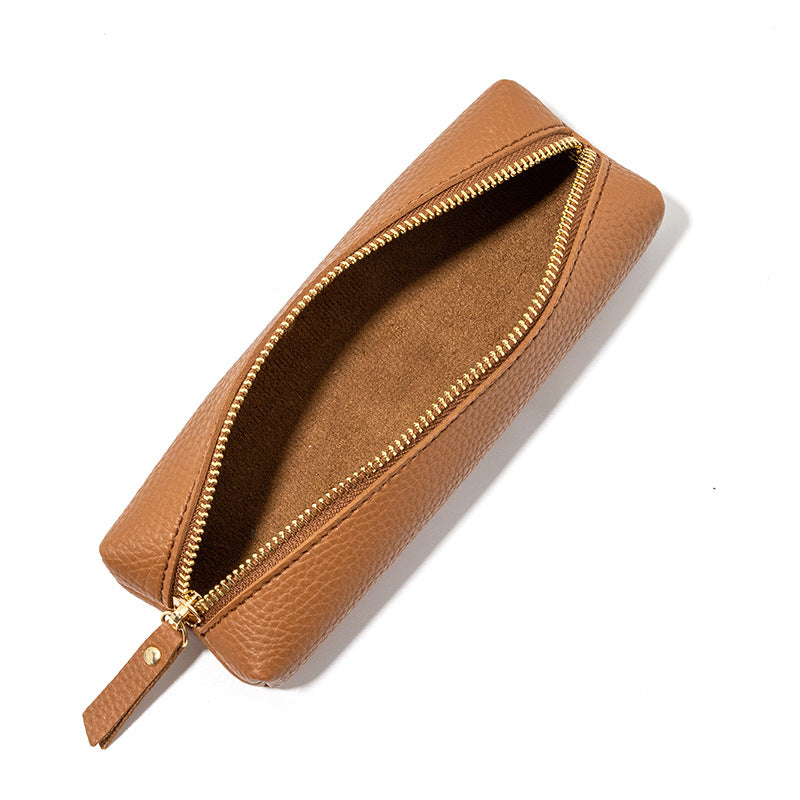 Premium Leder Reißverschluss Bleistift Etui Karnz