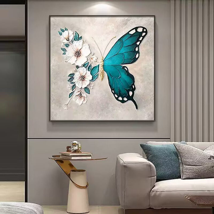 3D Schmetterling Blumen Wandkunst