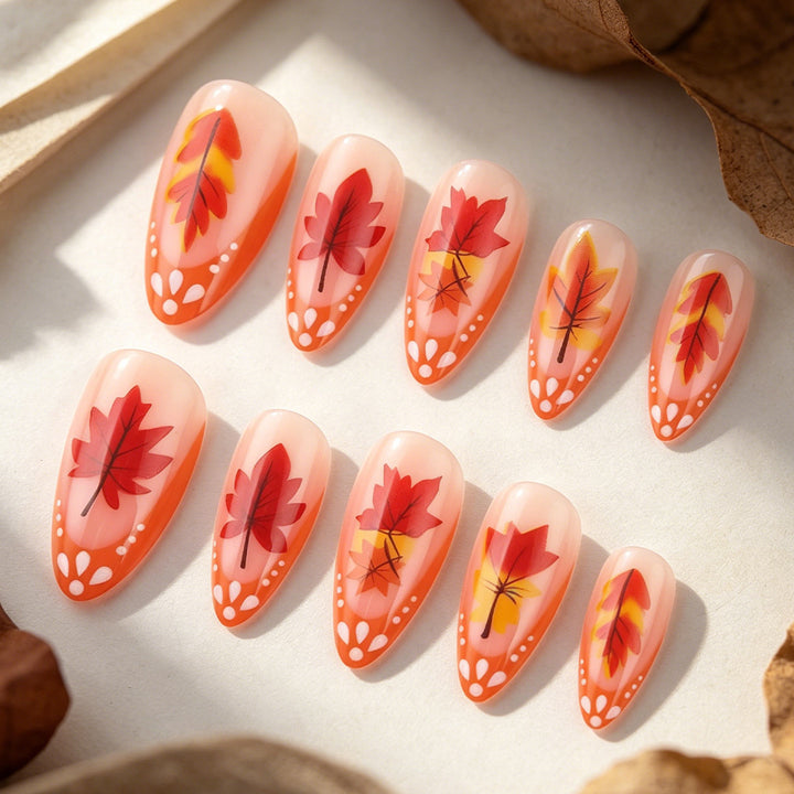 Herbst-Themen Gel-Nagelverlängerungen Karnz