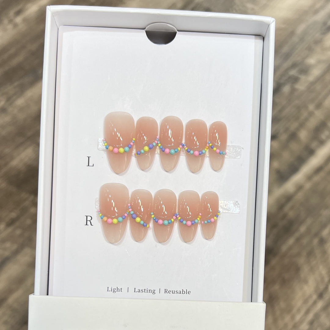 Elegante florale Akzent Press-On Nageltips