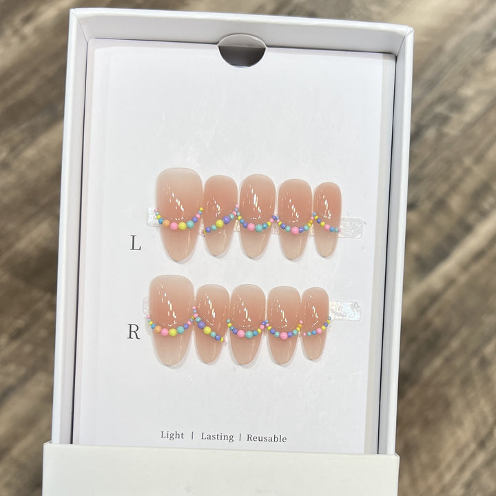 Elegante florale Akzent Press-On Nageltips