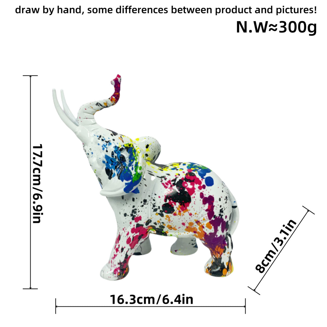 Kreative Elefantenfigur mit farbenfrohem Design Karnz