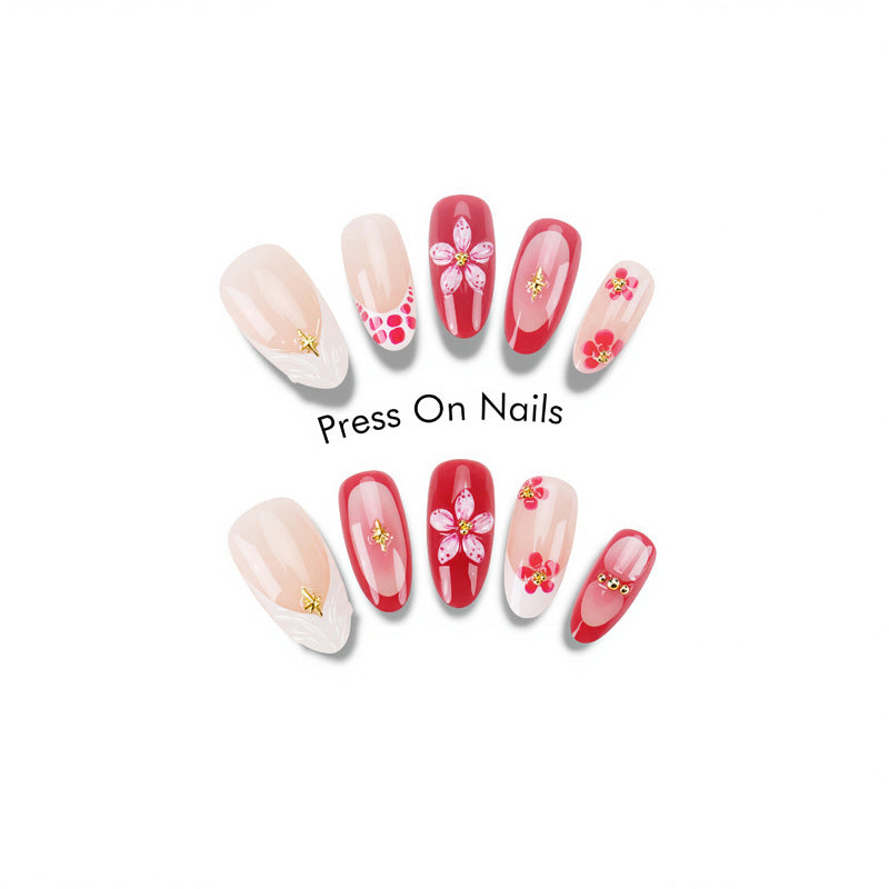 Floral Art Druck-on Nagel Set Karnz
