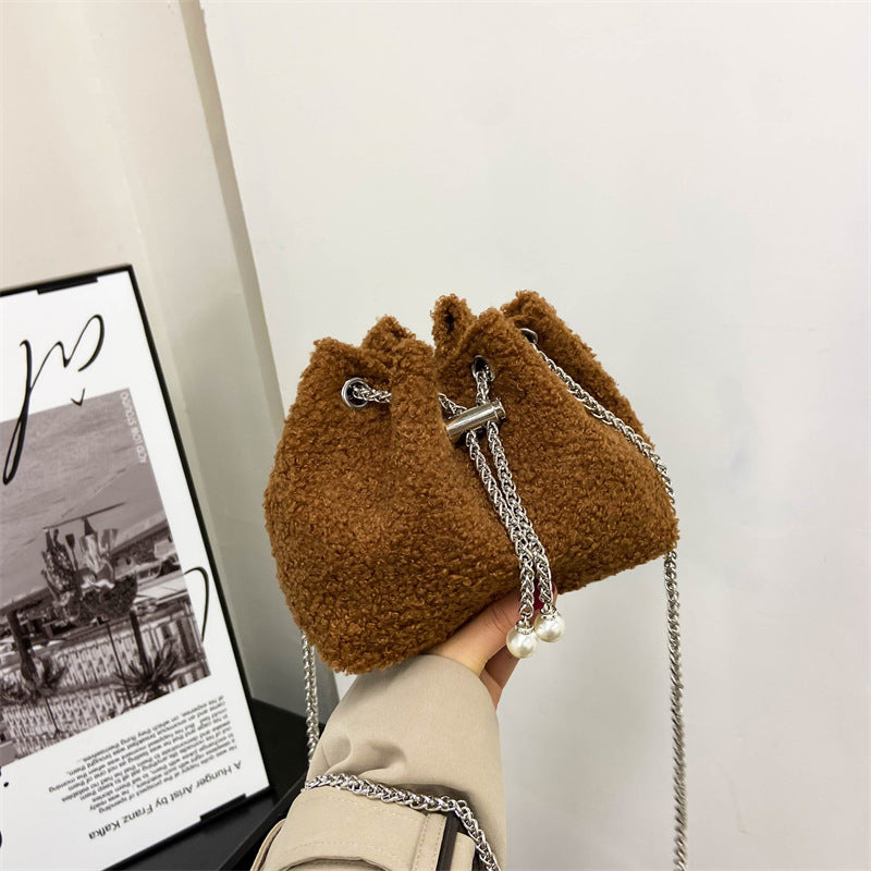 Plüsch Zugband Eimer Tasche