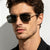 Damen Sonnenbrille mit trendigem rechteckigem Rahmen und gelben Gläsern Karnz
