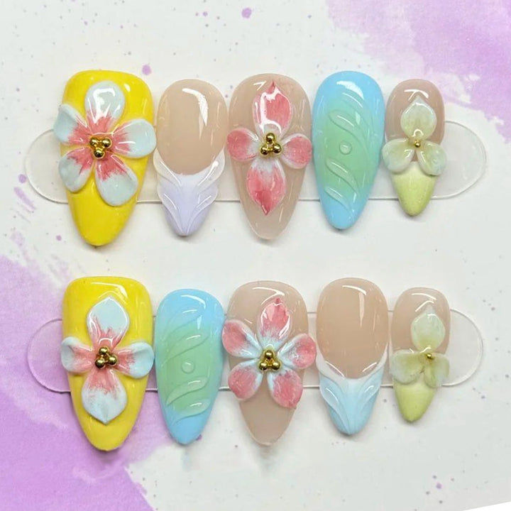 Dekoratives Floral Press-On Nagelkunst-Set Karnz 1790636705