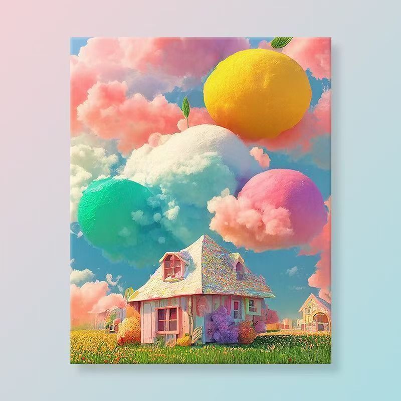 Verspielt Fantasie Landschaft Leinwand Kunst Karnz