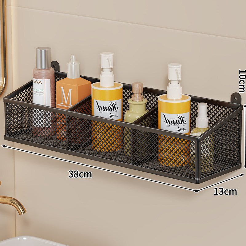 Wandmontierter Metallgitter-Badezimmer-Aufbewahrungskorb