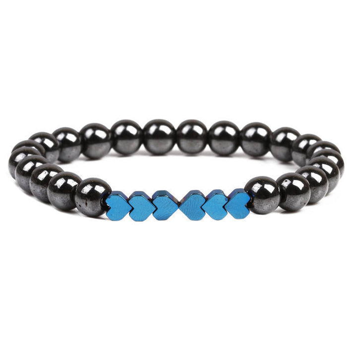 Natürliche Steinperlenarmband mit Herzakzenten Karnz