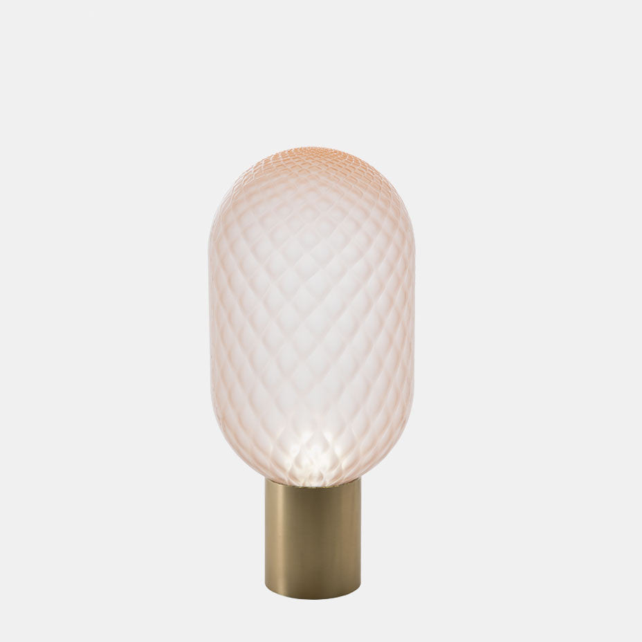 Glas Mushroom Tischlampe mit dekorativem Sockel