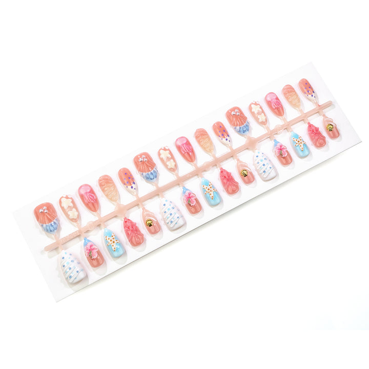 Ozean-inspiriertes dekoratives Press-on-Nagelset