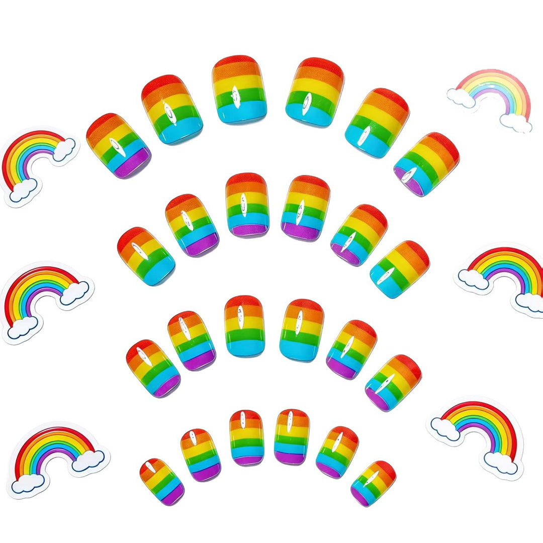 Kreative Kunstnägel Im Regenbogen-Look Karnz