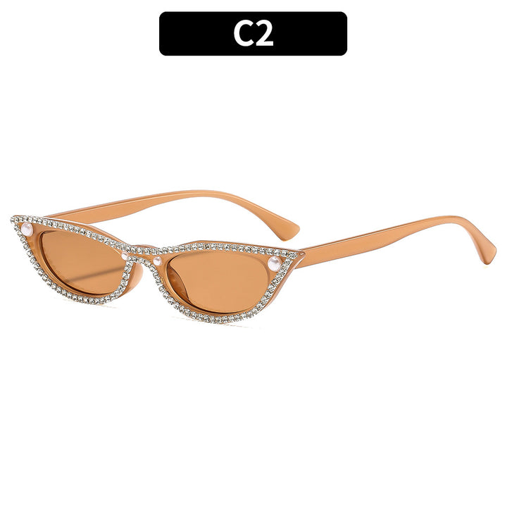Vintage-inspirierte Strass Katze-Augen-Sonnenbrille