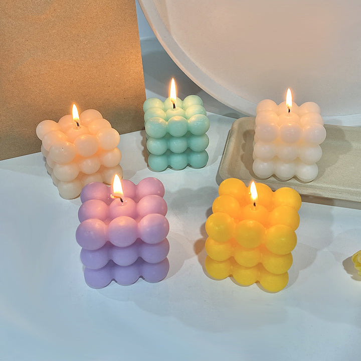 Bubble Cube Skulpturale Dekorative Soja Kerze