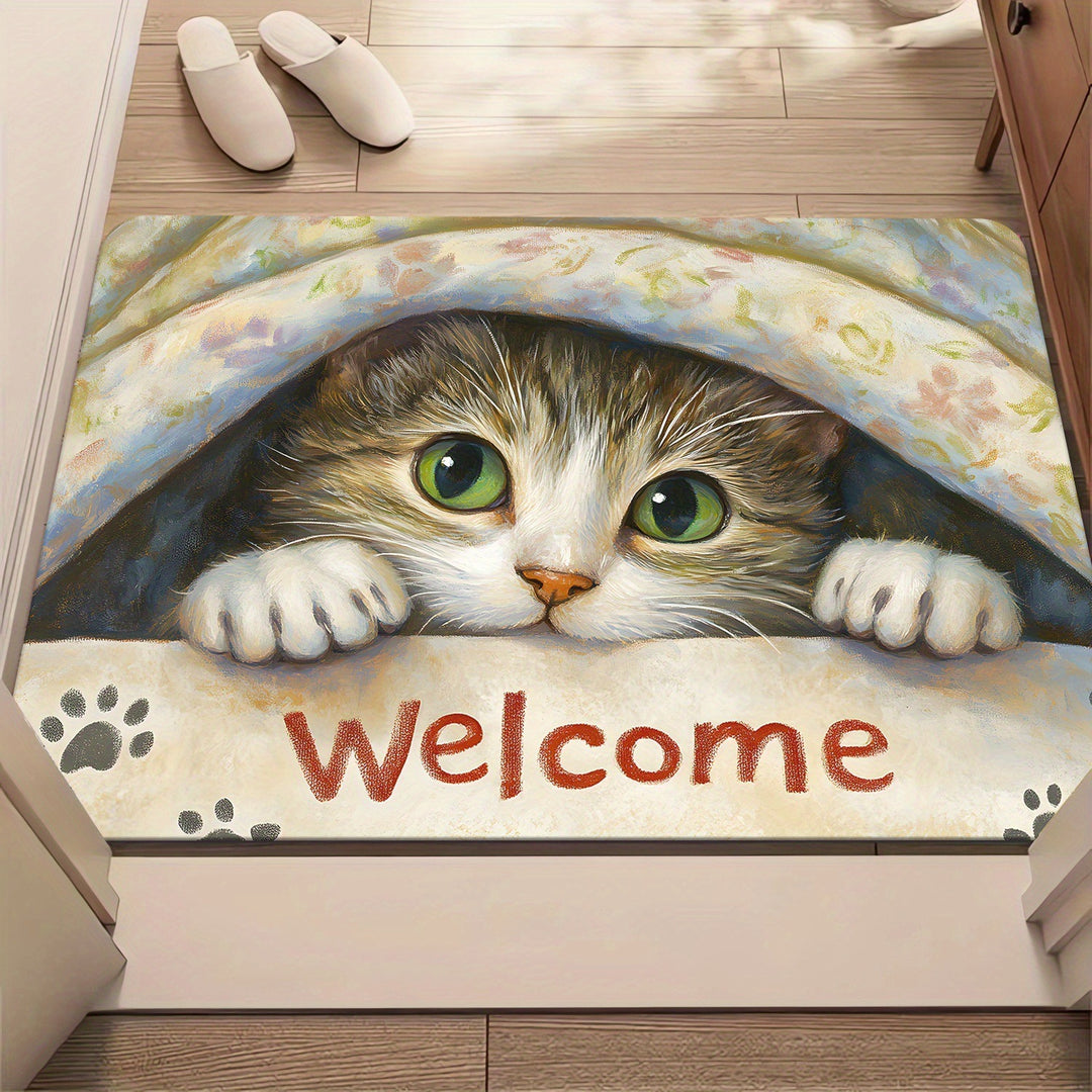 Dekorativer katzenmotivierter Badteppich für das Badezimmer