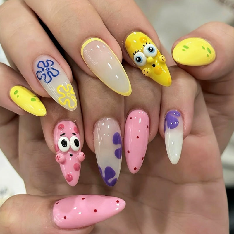 Verspieltes Cartoon Press-On Nagelset Karnz