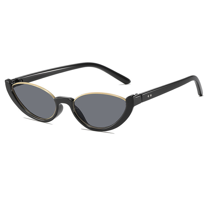 Retro-inspirierte klare Rahmen Cat Eye Sonnenbrille Karnz