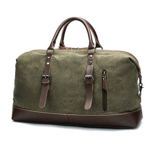Geräumige Reisetasche Aus Robustem Canvas und Leder Karnz