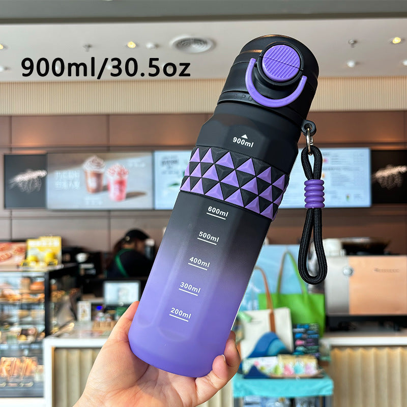 Damen Sportliche Wasserflasche mit praktischer Messskala Karnz