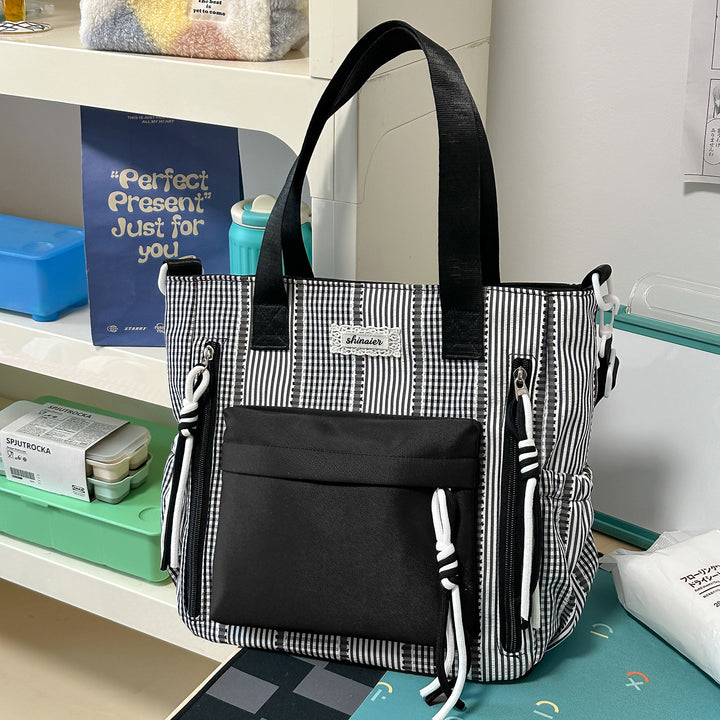 Multifunktionaler gestreifter Rucksack Karnz