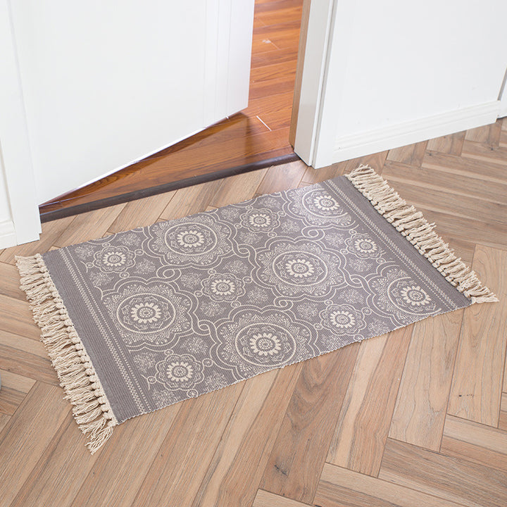 Dekorativer Läufer für Esstisch und Konsole im Boho‑Mandala‑Design mit Fransen Karnz
