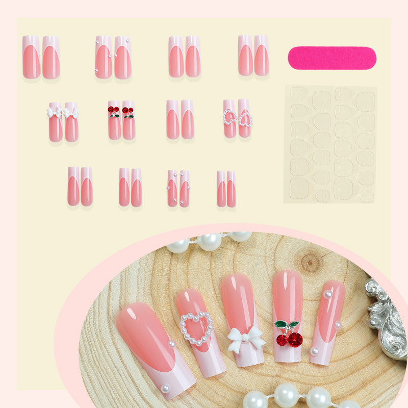 Dekoratives 3D Verziertes Press-On Nagelset Karnz