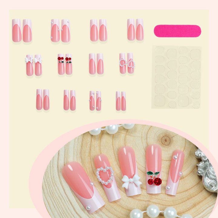 Dekoratives 3D Verziertes Press-On Nagelset Karnz