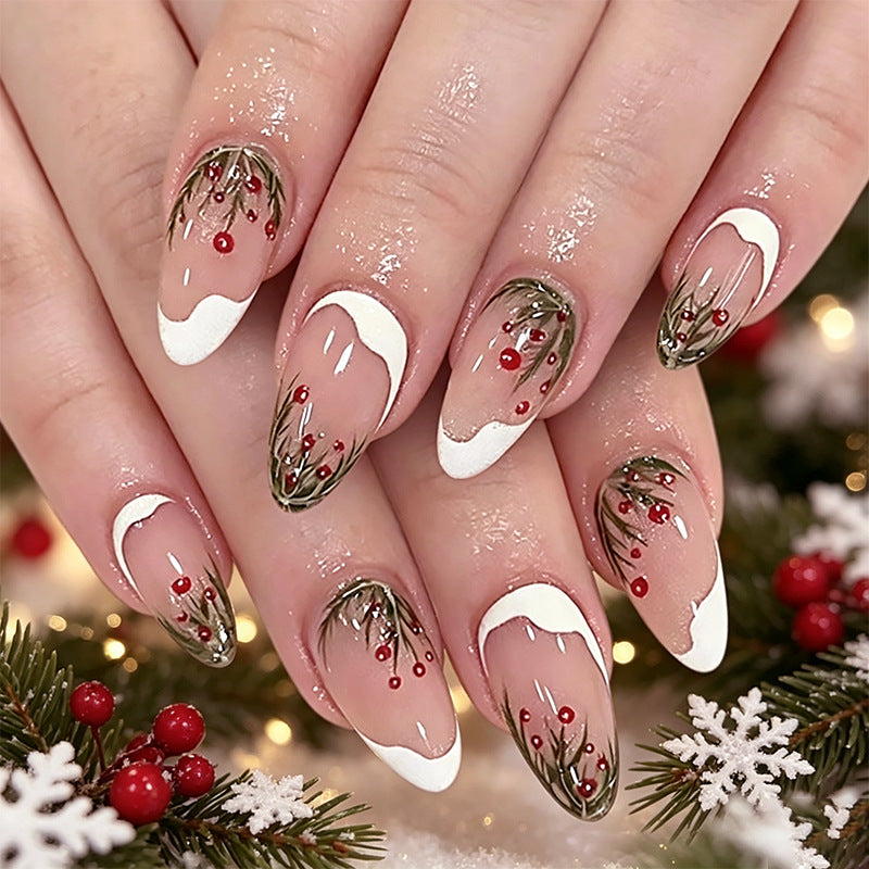 Künstlerische Winter-Themen-Acryl-Nagelkunst Karnz