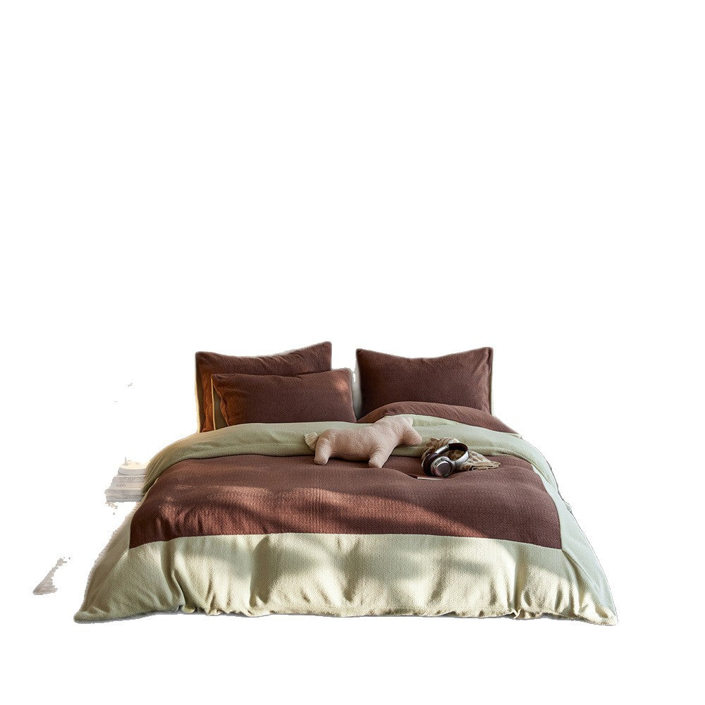 Umkehrbare Sherpa-Textur Kuscheldecke und Kissenbezug Set