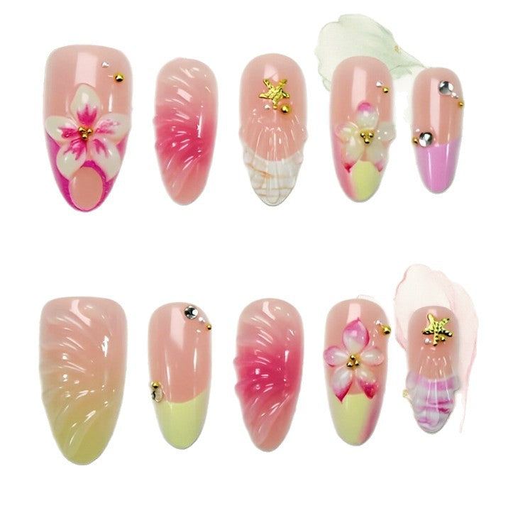 Kunstnägel mit Floralen 3D-Motiven Karnz