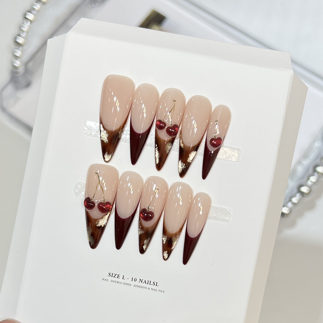 Künstlerisches Floral Design Stiletto Druck-Nagelset Karnz