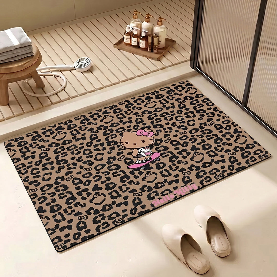 Leopard Print Hello Kitty Dekorative Teppichmatte