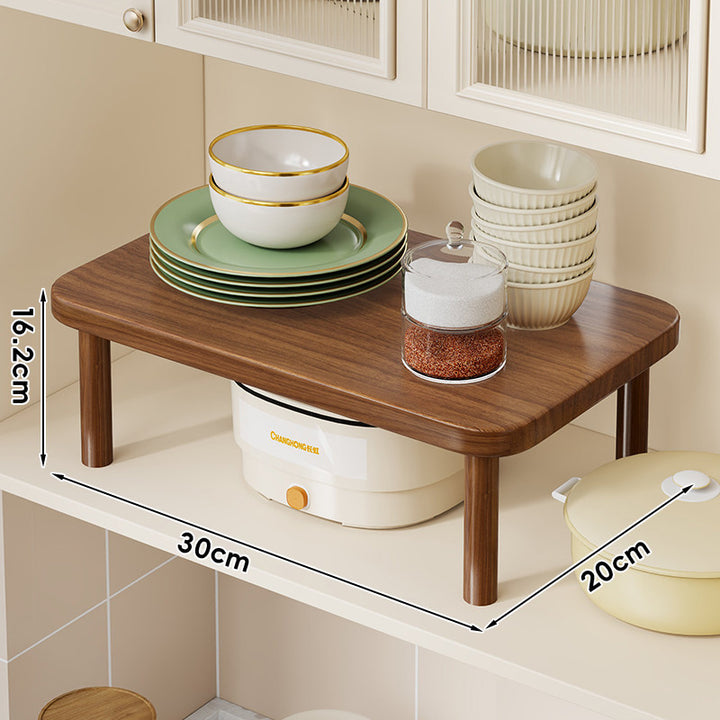 Bamboo-Style Arbeitsplattenlagersteigerregal mit erhöhten Beinen und unterregal Freiraum