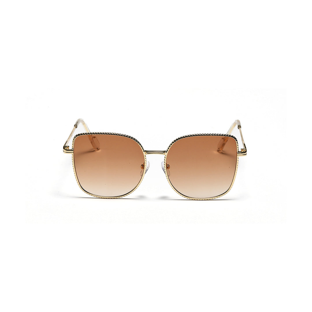 Damen modische oversized Designer-Sonnenbrille mit facettenreichem Rahmen Karnz