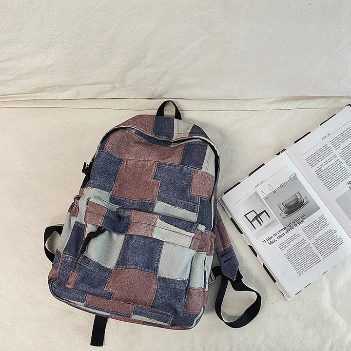 Umweltfreundlicher Denim-Patchwork-Rucksack