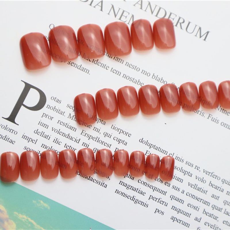 Glänzendes mittel-langes Press-On Nagelset Karnz