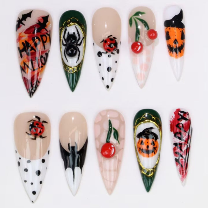 Halloween-Themen Press-On Nagelset Karnz