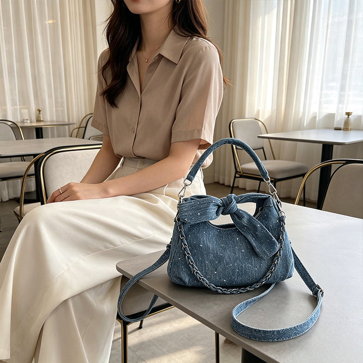 Stylische Handtasche mit Schleifenverzierung Karnz