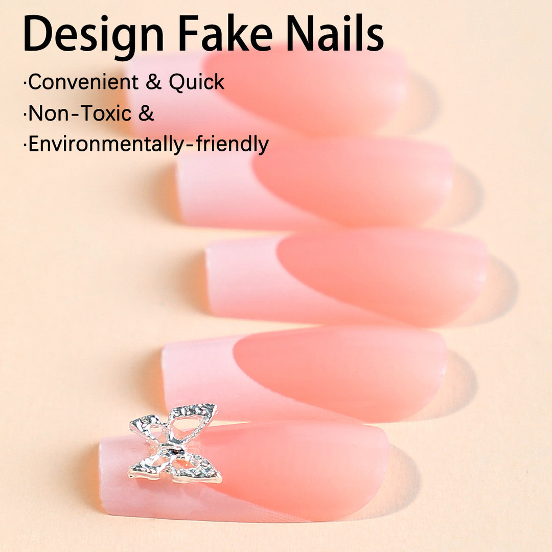 Kunstnagelset mit elegantem Hochglanz-Finish und kreativen Akzenten Karnz