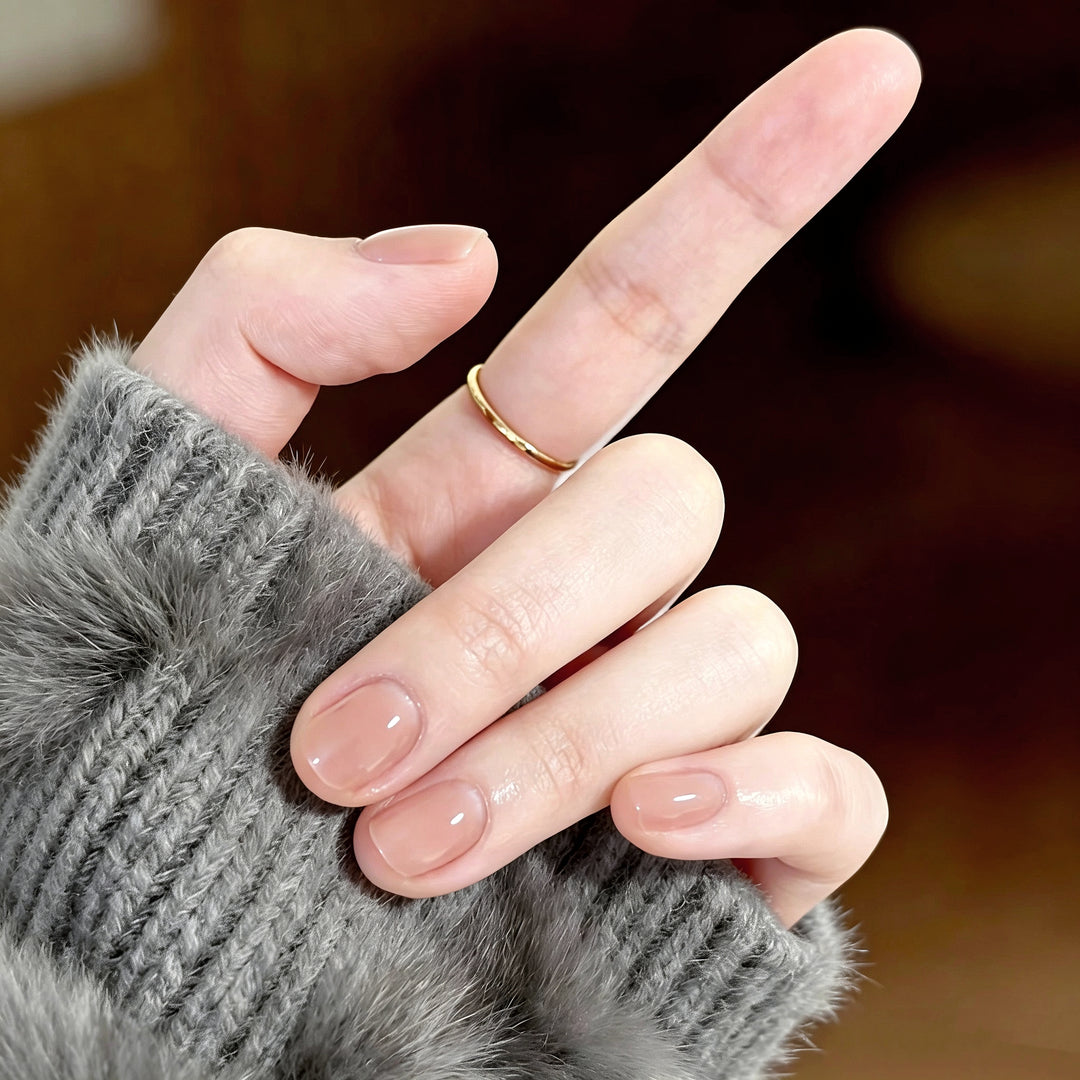 Glänzendes Natürliches Press-On Nail Set