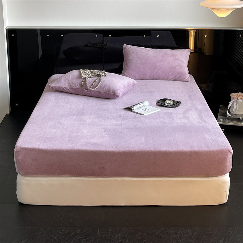 Samtvelours-Spannbettlaken mit extra tiefem Bund und elastischem Rundumgummi