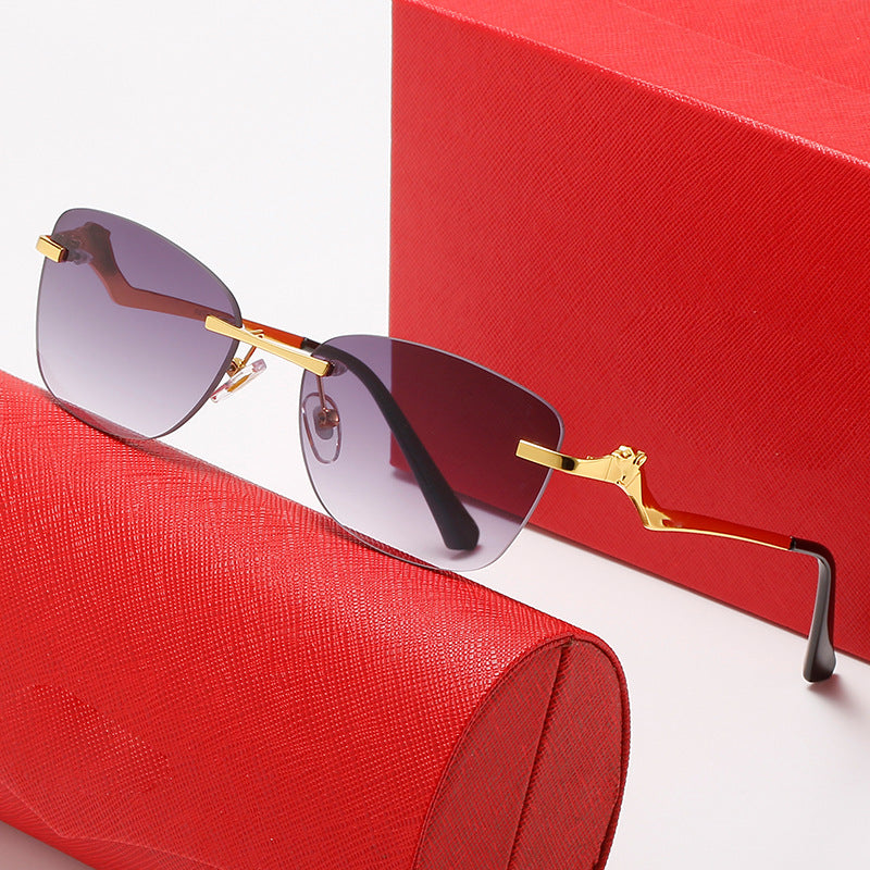 Damen modische Sonnenbrille mit asymmetrischem Rahmen und komfortablen Nasenpads Karnz